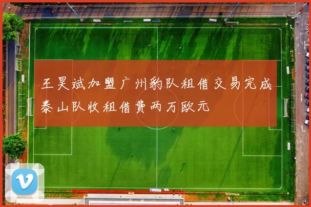 王昊斌加盟广州豹队租借交易完成泰山队收租借费两万欧元